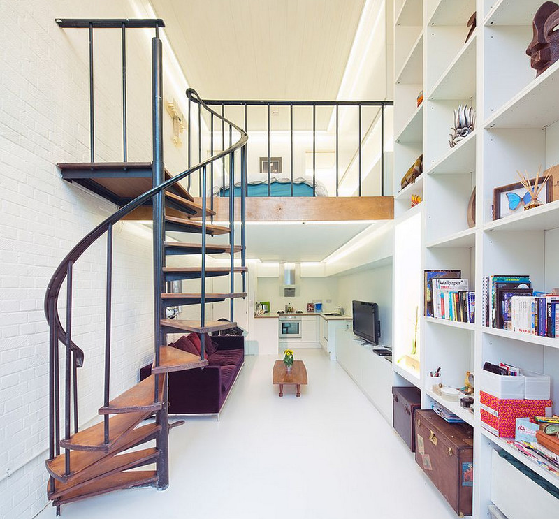 Cầu thang xoắn ốc tạo sự độc đáo cho không gian nội thất